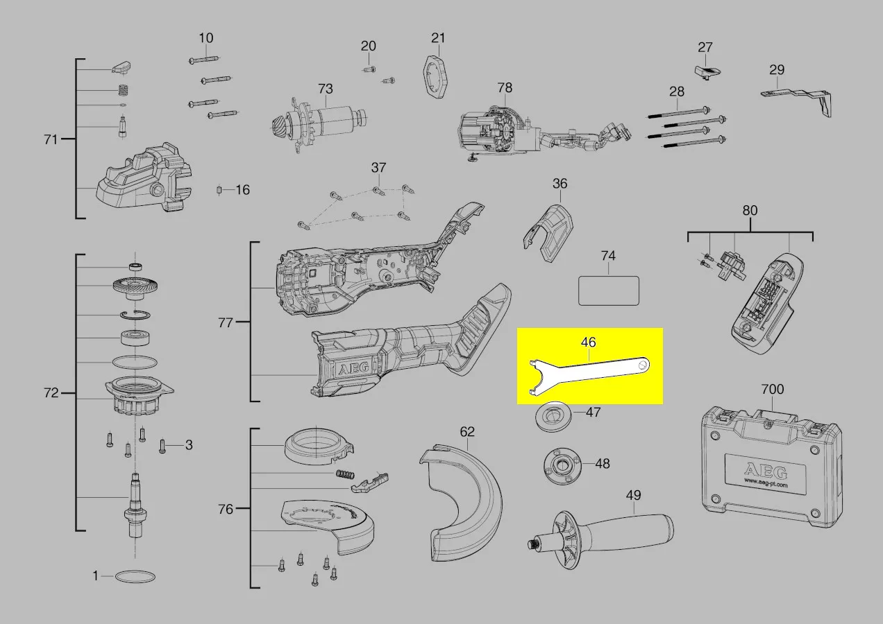 clé à ergots réf. 4931466486 AEG
